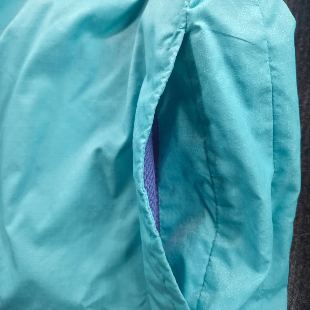 Columbia Kids Omni-Shield Windbreaker Jacket Teal Blue Purple Mesh L Large 14/16